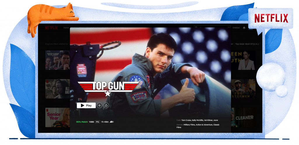 Top Gun streaming on Netflix