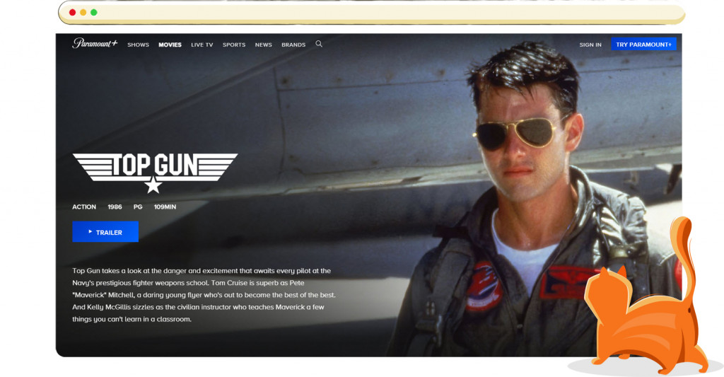 Top Gun 1986 streaming on Paramount Plus