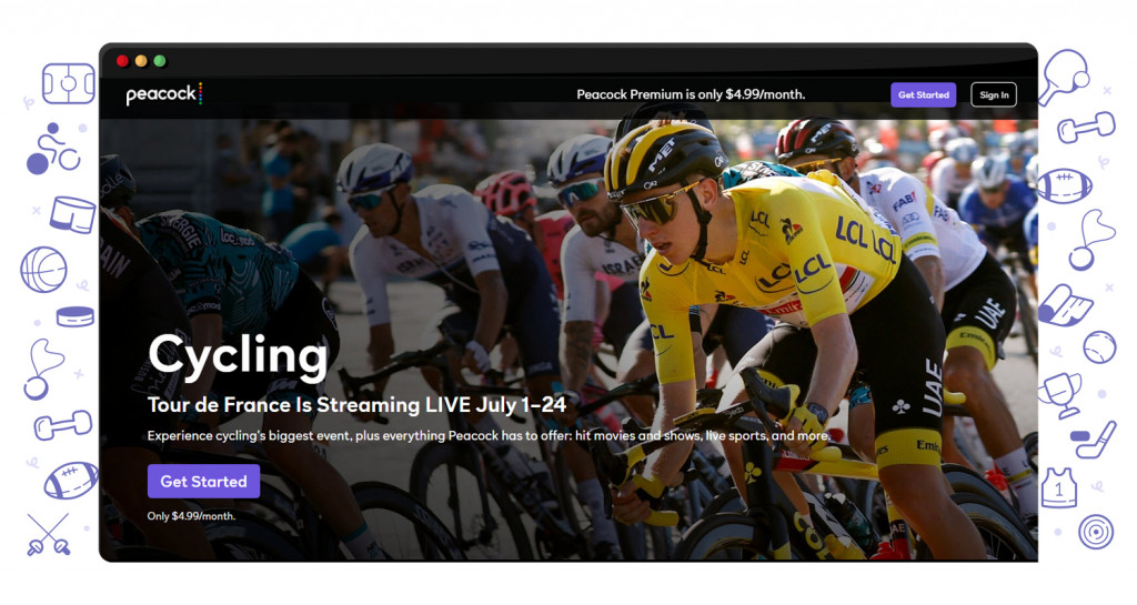 Tour de France streaming on Peacock in the US