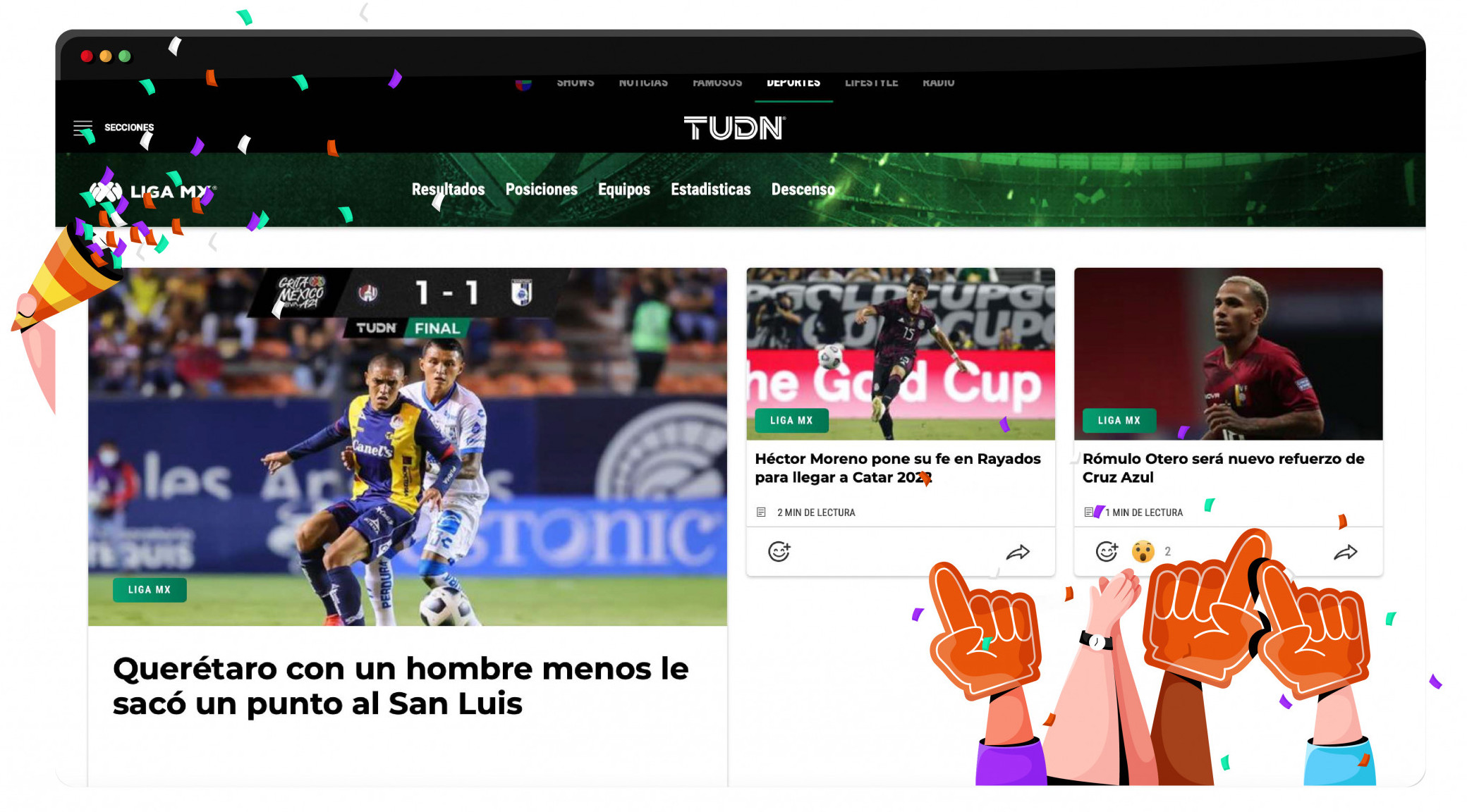 Vea los eventos de fútbol en TUDN