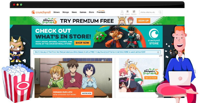 Crunchyroll bibliotheek in Nederland