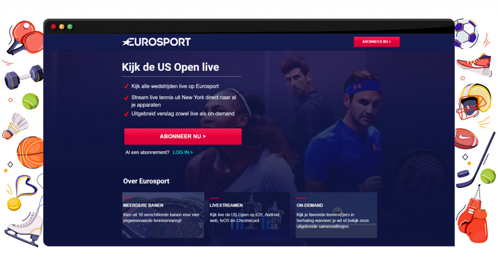 US Open streaming op Eurosport in Nederland