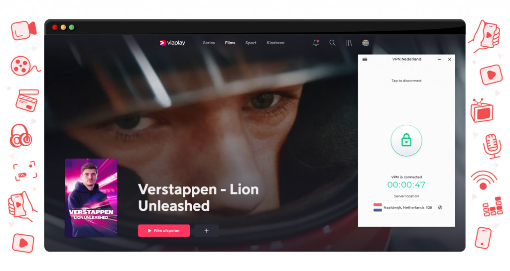 Viaplay in het buitenland streamen met VPN Nederland