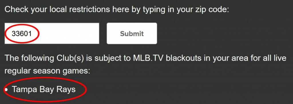 Check if you're blacked out by MLB.TV