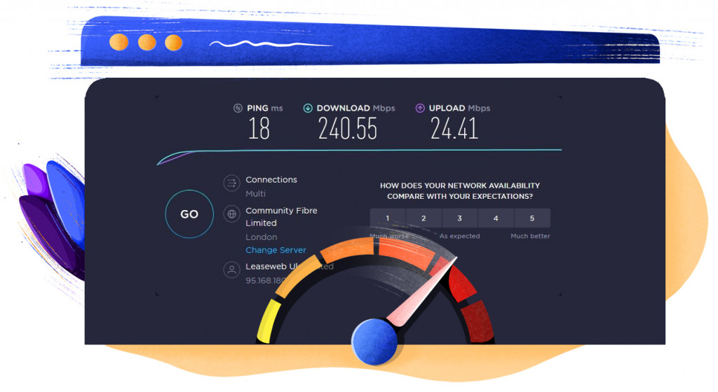 VPN Nederland London server snelheidtest