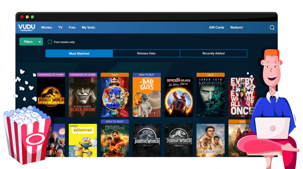 Films streamen op Vudu