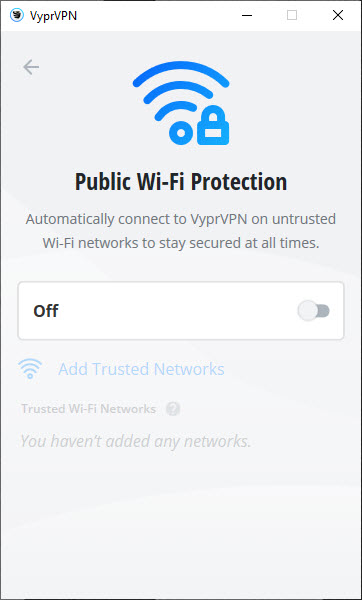 VyprVPN public WiFi protection feature