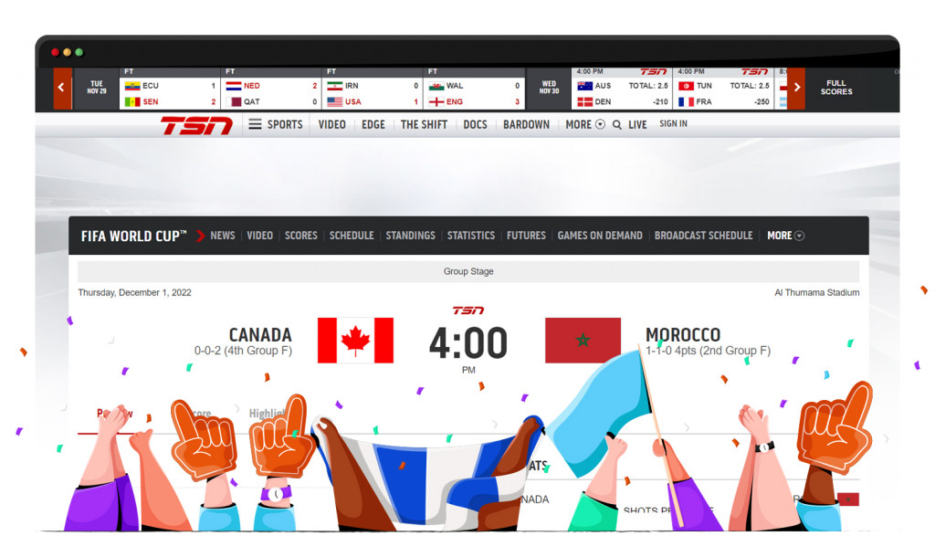 Canada vs. Morocco streaming on TSN in Canada