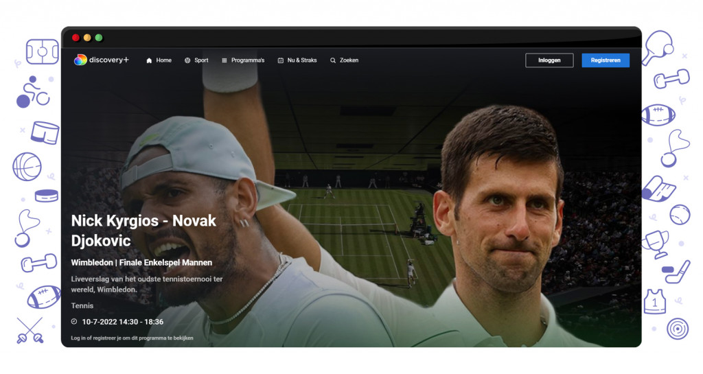 Wimbledon streaming op Discovery Plus in Nederland