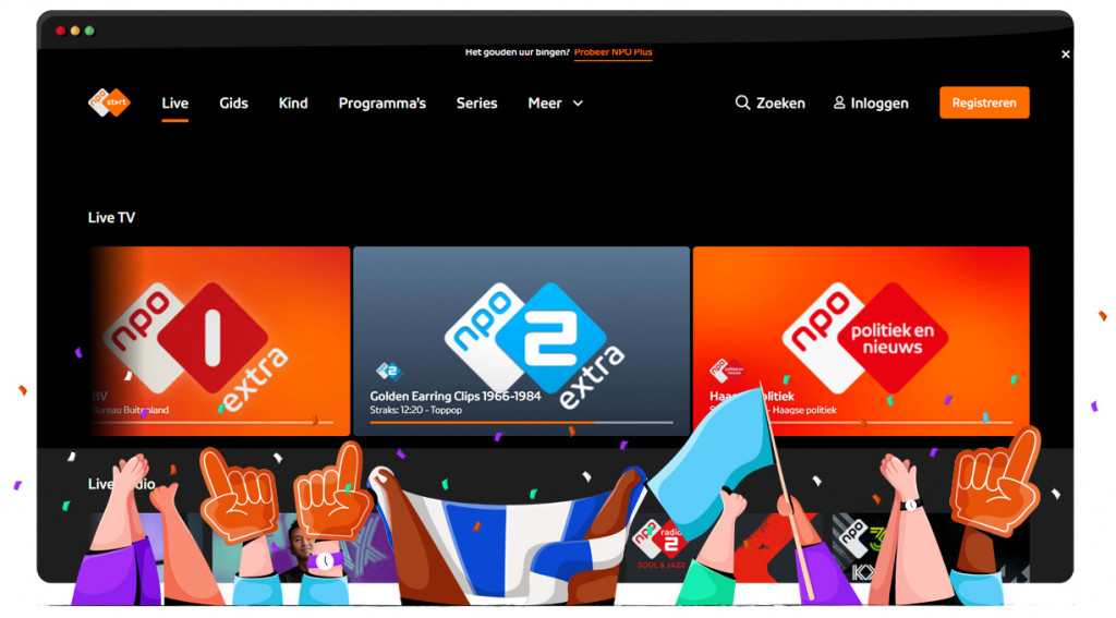 Free streams on NOS and NPO platforms in the Netherlands