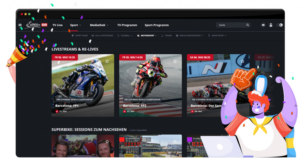 Superbike wereldkampioenschap live en gratis streaming op ServusTV