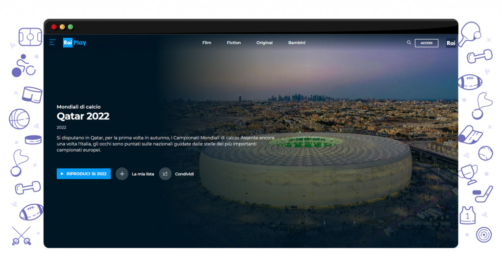 Mondiali di calcio 2022 in streaming gratis e in diretta su RAIPlay