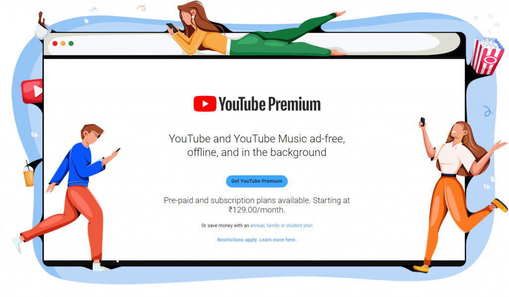 Youtube Premium prijs in India