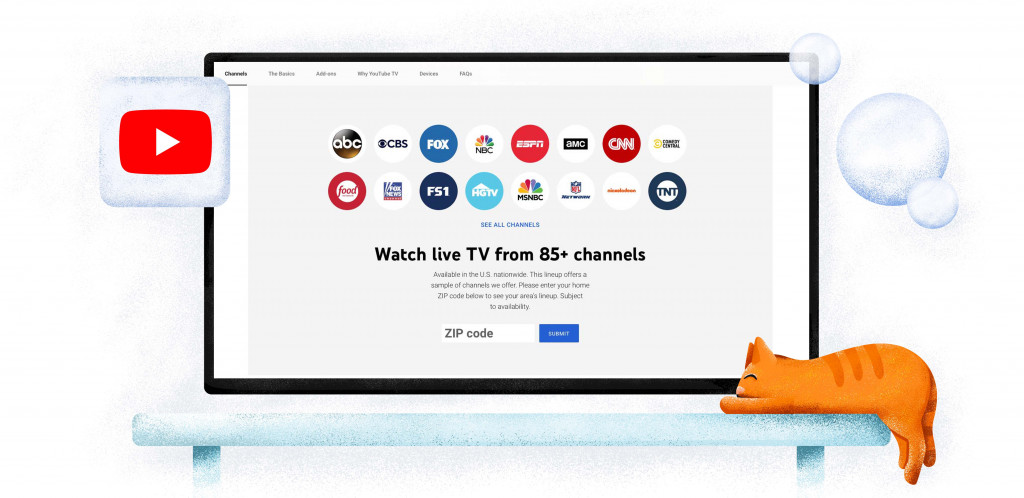 Watch more than 85 channels on YouTube TV