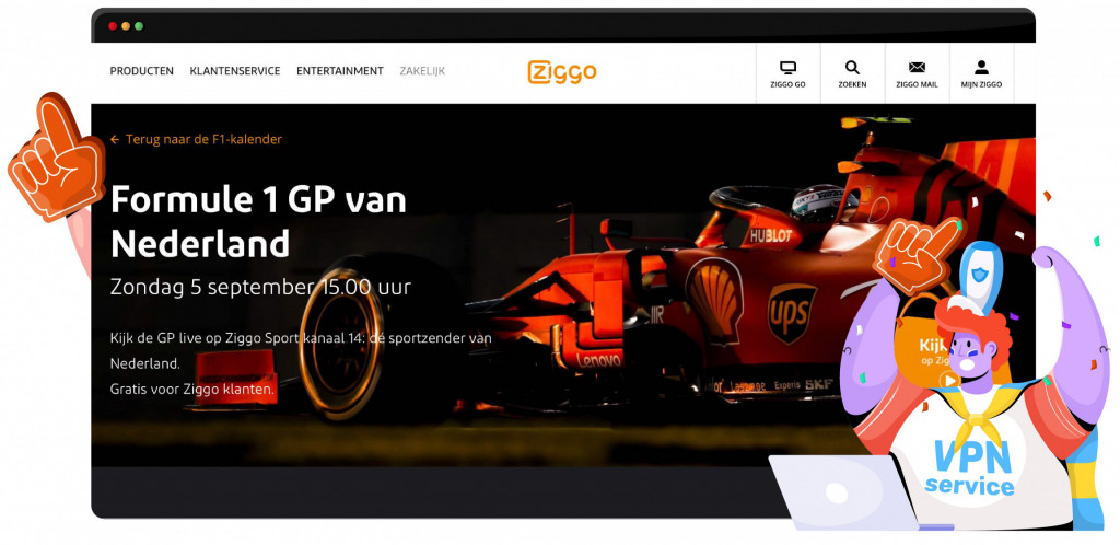 De Formule 1 Grand Prix op Zandvoort wordt door Ziggo uitgezonden