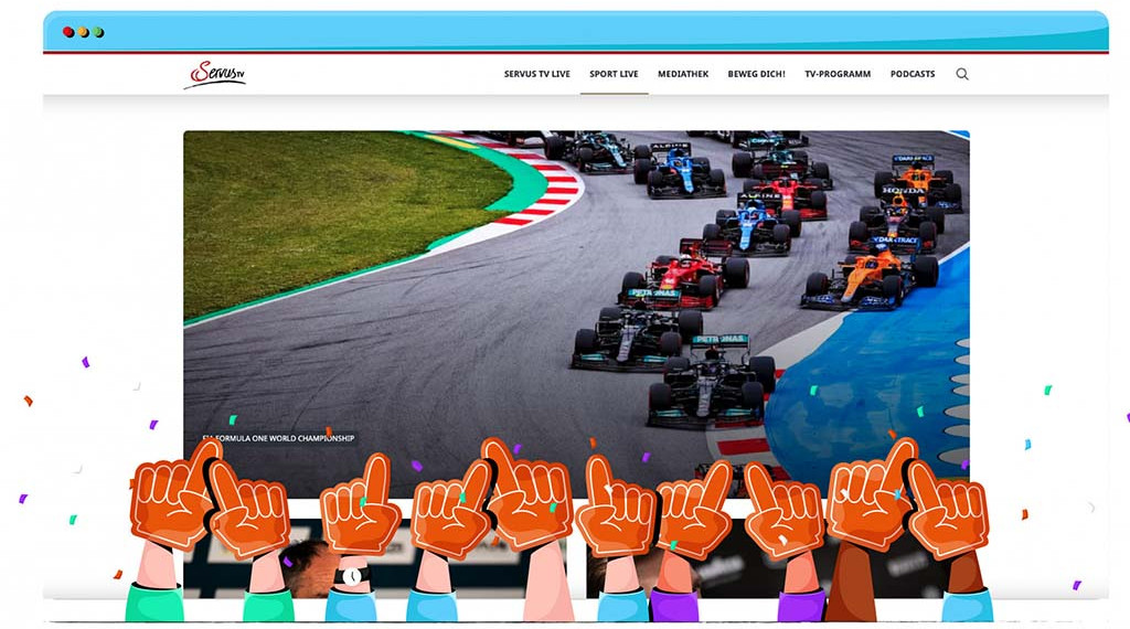 Formule 1 wordt door Servus TV gratis gestreamd